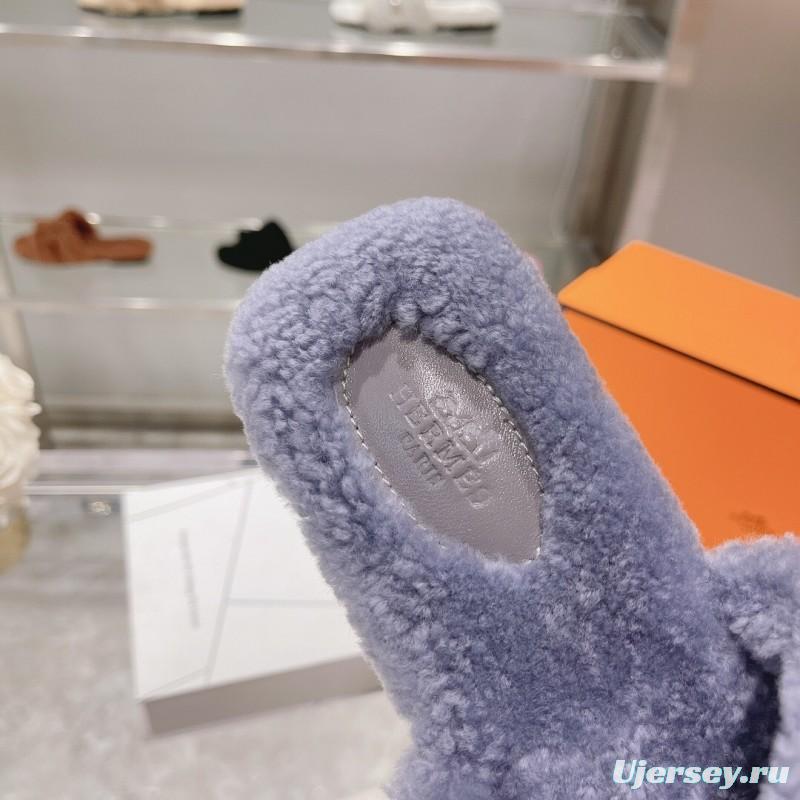 H Teddy Wool H Slippers Flat Sole - LY00240