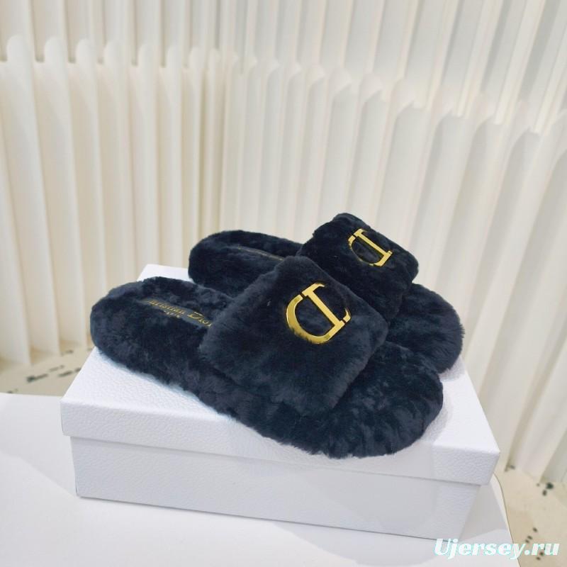 Dior Metal Buckle Wool Slippers Series - LY00280