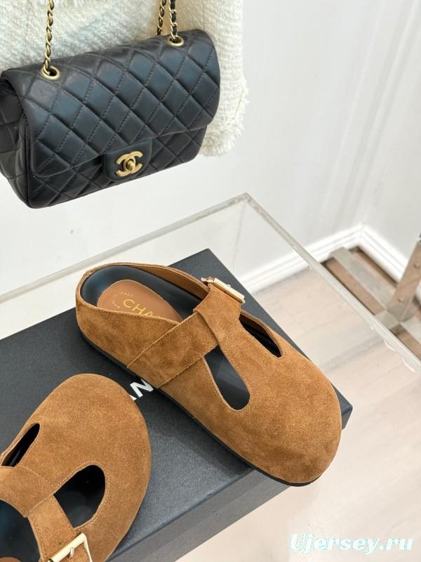 Chanel 2025 SS Minimalist Retro Birkenstock Sandals Half-Drag - KFY00280