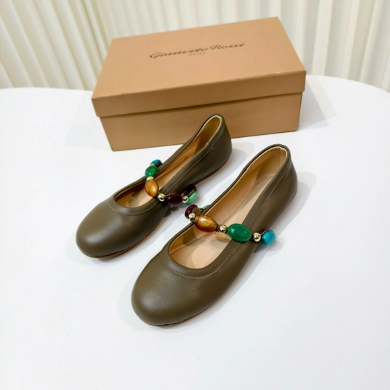 Gianvito Rossi Bohemian Style Turquoise Flat Ballet Shoes - LY00320