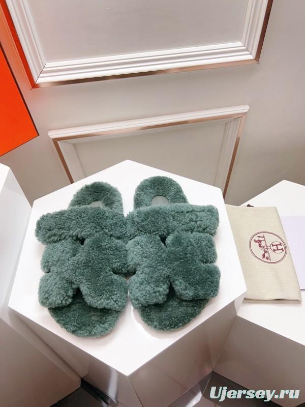 H Love Second Uncle Shoe Fur Slippers - LY00270