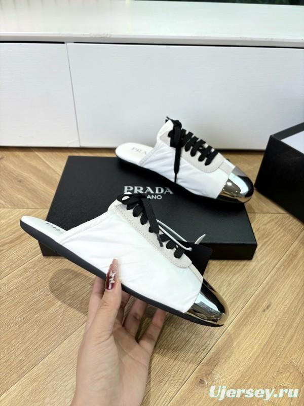 Prada Metal Toe Thin Sole Trainer Casual Shoes - LY00270