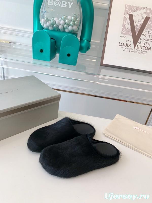 Marni 2025/SS Mule Shoes with Pony Hair - LY00