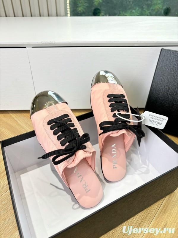 Prada 2025 SS Metal Toe Thin Sole Trainer Casual Shoes - LY00270