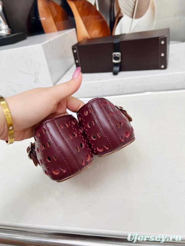 Alaia 2025/SS Perforated Ballet Flats - LY00320