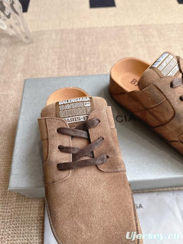 Balenciaga x Birkenstock Boston Closed-Toe Soft Footbed Platform Sandals - AS00260