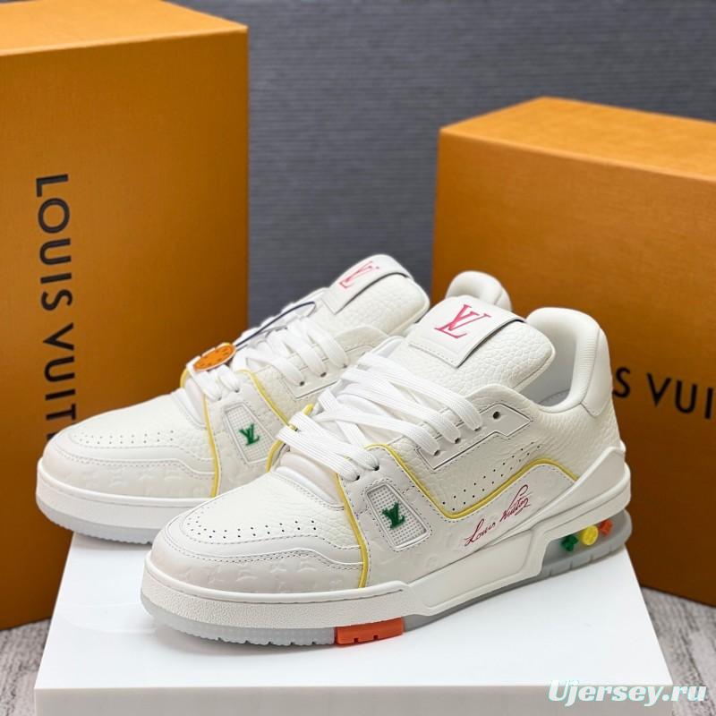 Louis Vuitton Trainer Retro Basketball-Inspired Sneakers with Mixed Materials - LY00430