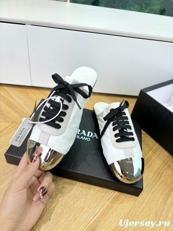 Prada Metal Toe Thin Sole Trainer Casual Shoes - LY00270