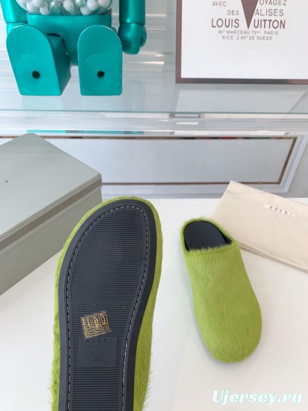 Marni 2025/SS Mule Shoes with Pony Hair - LY00
