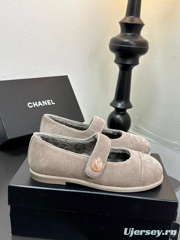 Chanel 2025/SS French Mary Jane Fur Shoes - AW25-MJ01