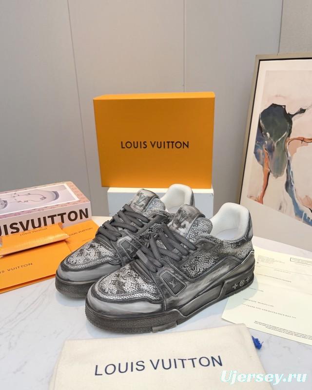 LV Trainer Basketball Series Washed Canvas Sneakers - LY00430