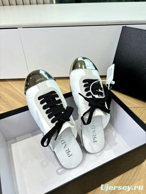 Prada Metal Toe Thin Sole Trainer Casual Shoes - LY00270