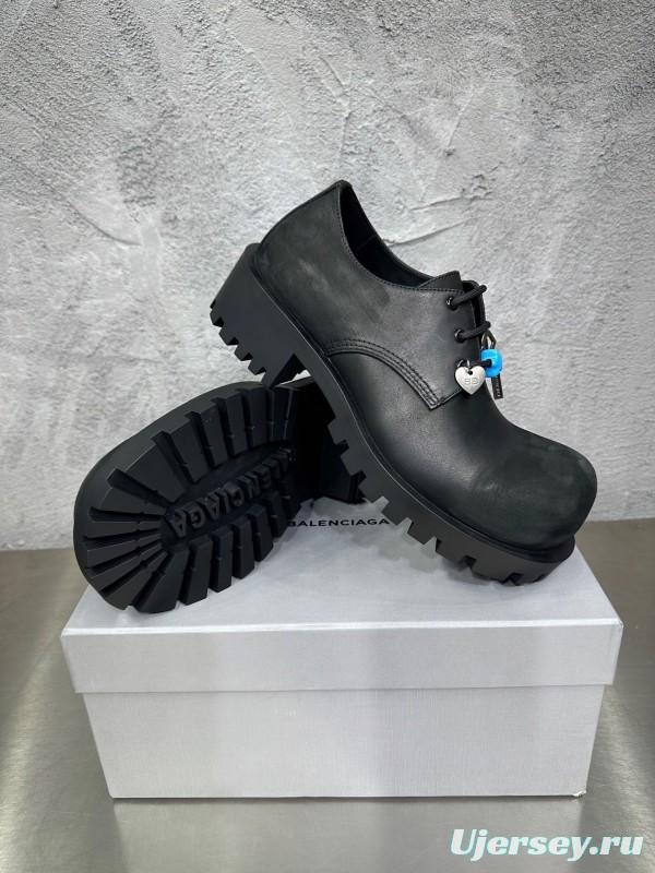 Adidas Derby Shoe, Slightly Asymmetrical Round Toe Lace-Up, Imported Cowhide Leather - AS00460