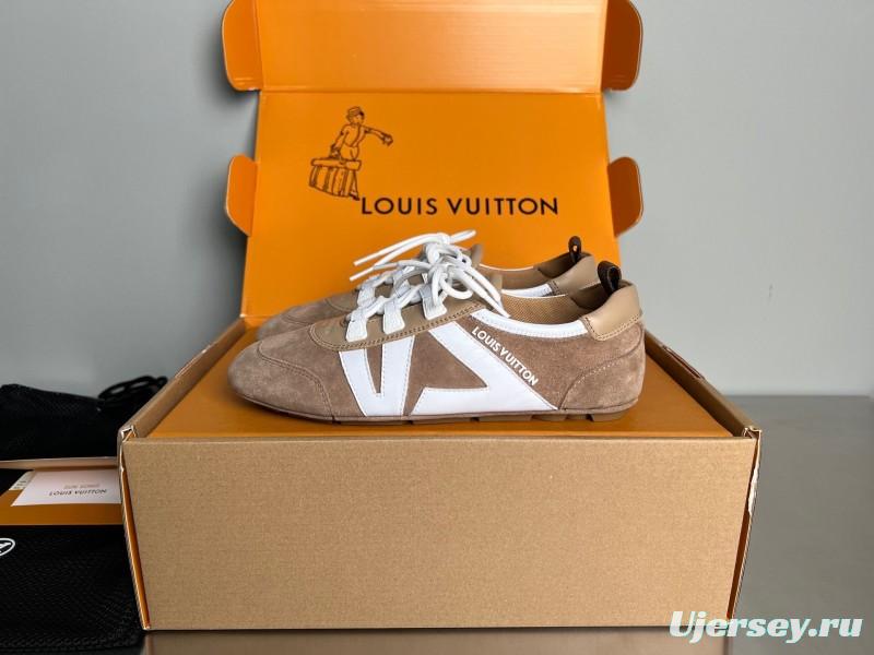 Lv Sneakerina 2025 SS Ballet Round Toe Lace-Up Low Top Lifestyle Casual Shoes - YC