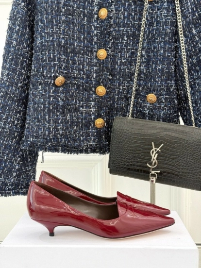 The Row Kitten Heel Pointed Toe High Heels Minimalist Design - KFY00320