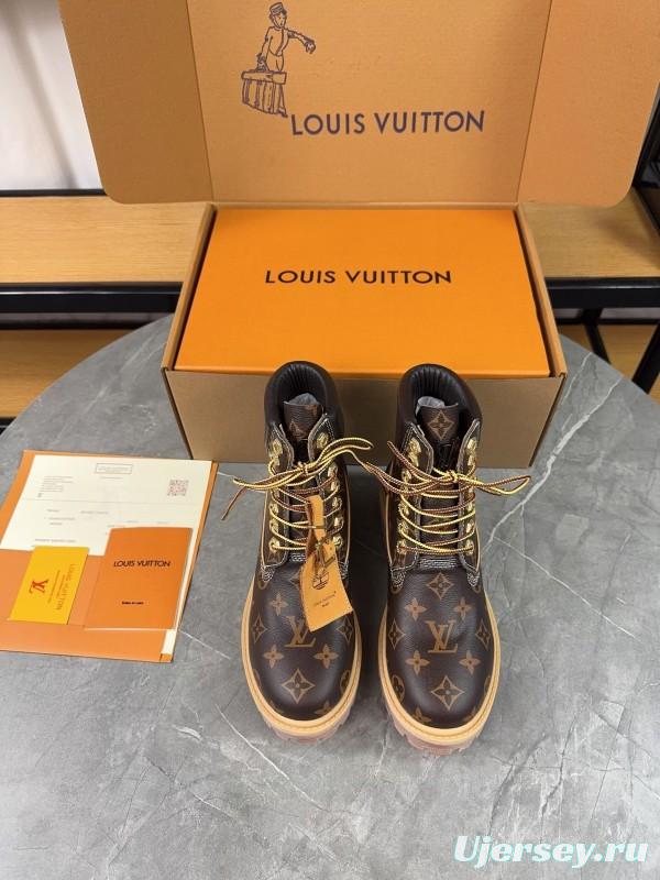 Timberland x LV Monogram Ankle Boots Waterproof Suede - LY00380