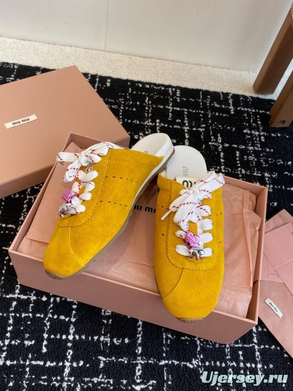 MiuMiu Slip-On Lazy Shoes Deacon Casual Half-Drag - KFY00295