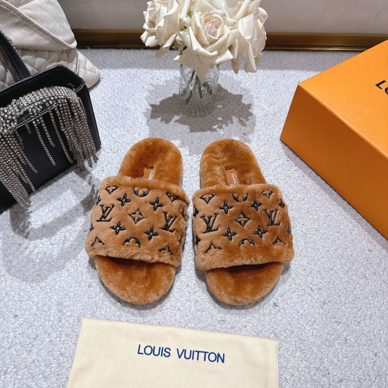 Lv 2025/ss Wool Slippers Comfortable Lazy Home Shoes - LY00240
