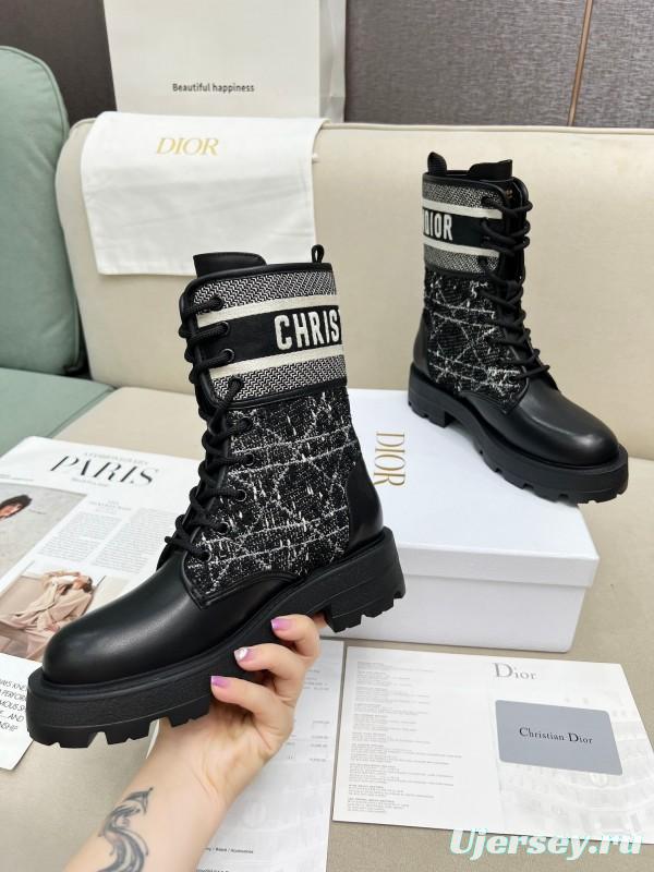 Dior Fall/Winter 2025 Retro Work Boots with Innovative Tech Embroidery - YL00350