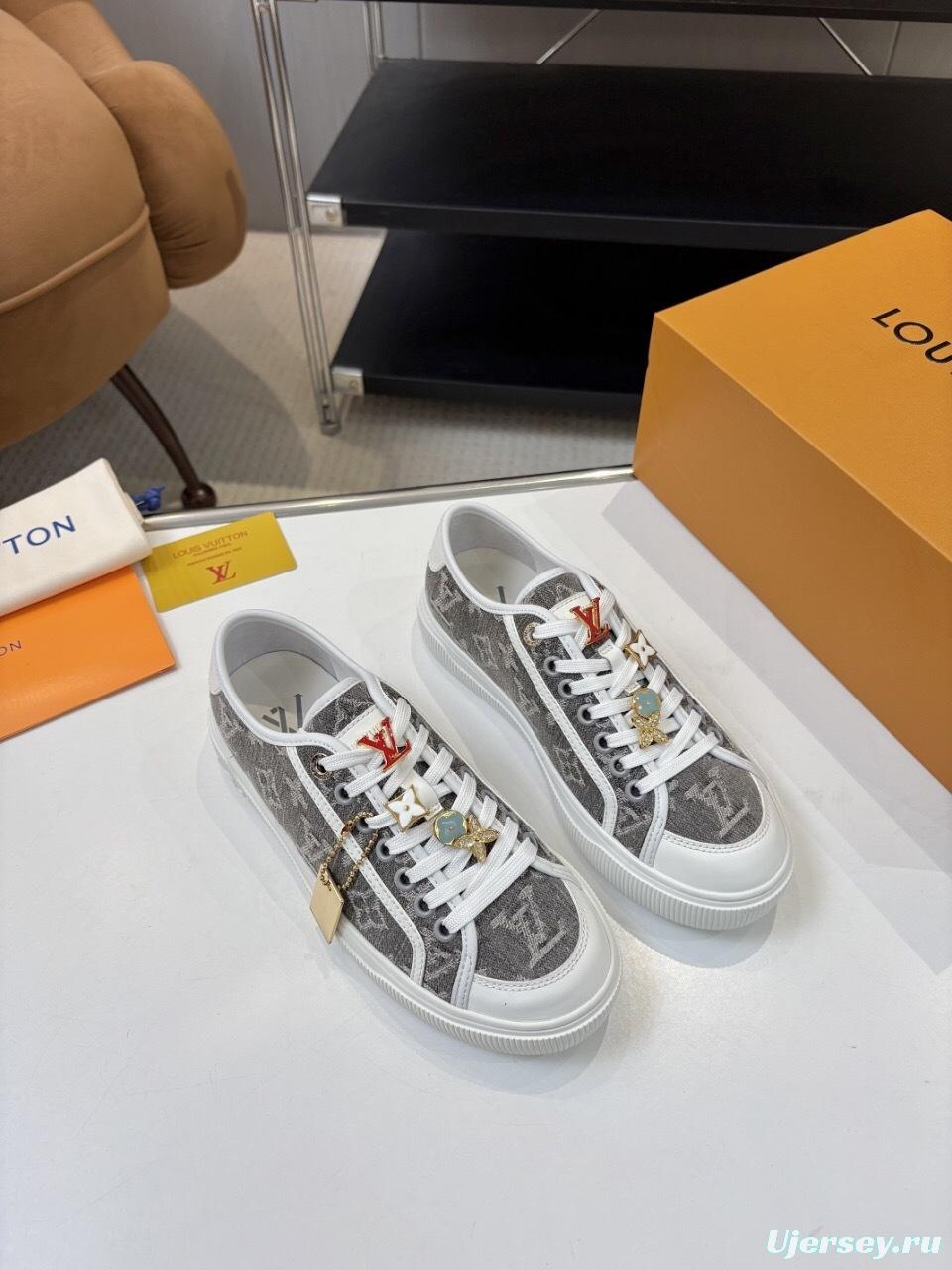 Louis Vuitton Lagoon Series Denim Sneakers with Monogram Embossing - AS00300