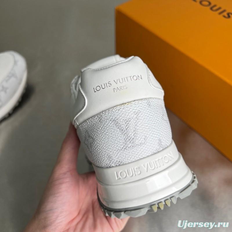 Lv Run Away Calfskin Leather Round Toe Lace-Up Low Top Casual Shoes Men's - YC