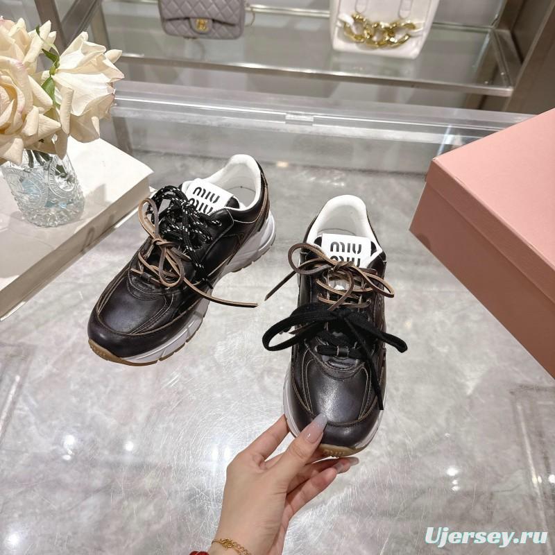 Miu Miu 2025 SS Dad Shoes Retro Style Athletic Sneakers - KFY00300/KFY00320