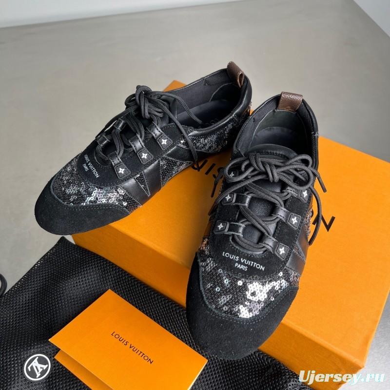 Lv Sneakerina 2025 SS Ballet Round Toe Lace-Up Low Top Lifestyle Casual Shoes - YC