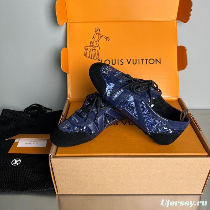 L v Sneakerina 2025/SS Ballet Round Toe Lace-Up Low Top Casual Lifestyle Shoes - YC