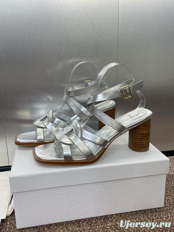 Dior D-Club Jelly Color Hollow Layered Cross Strap High Heel Women Shoes - KFY00290