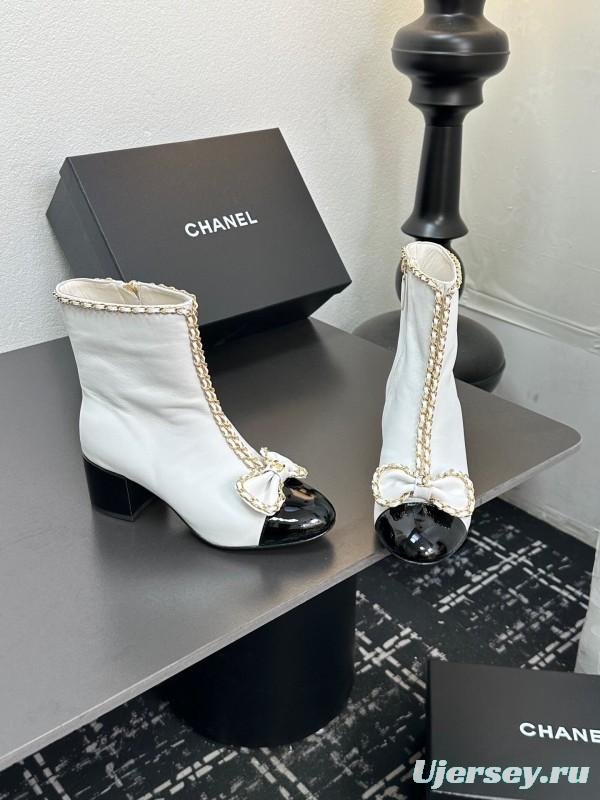Chanel 2025/SS Bow Chain Stiletto Ankle Boots - LY00370