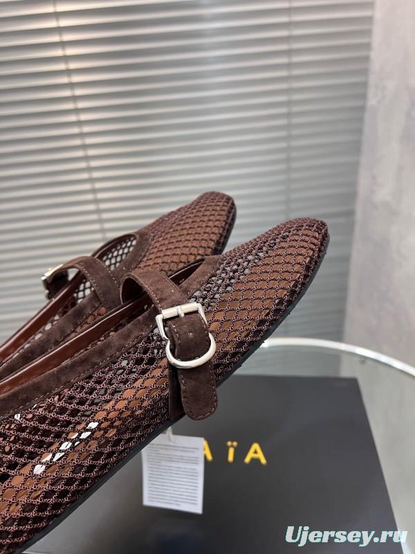 ALAIA 2025/SS New Color Mesh Flat Sandals Single Shoes - KFY00270