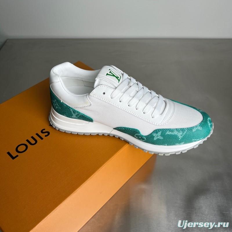 Louis Vuitton Run Away Leather Round Toe Lace-Up Low Top Casual Shoes - YC