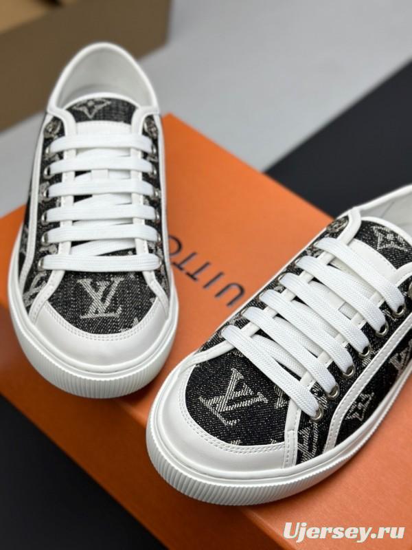 Louis Vuitton Time Out Series Monogram Animal Print Casual White Sneakers - AS00260
