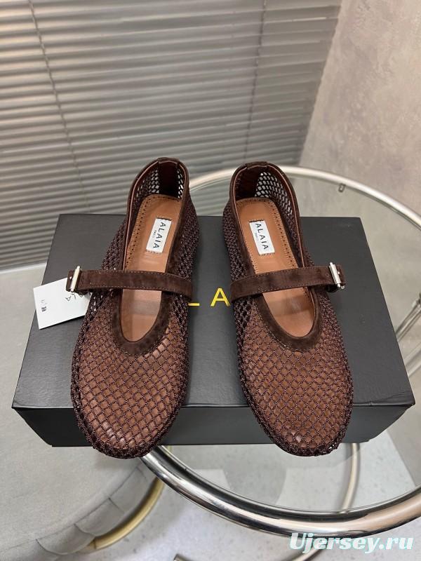 ALAIA 2025/SS New Color Mesh Flat Sandals Single Shoes - KFY00270