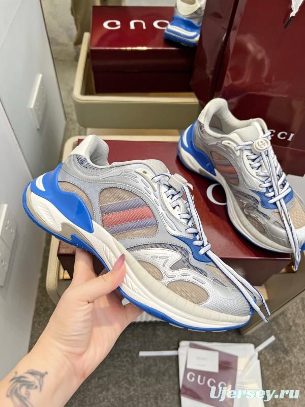 Gucci 2025/SS 2.0 Sneakers with Retro-Futuristic Design and Reflective Stripes - LY00460