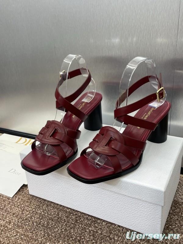 Dior D-Club Jelly Color Hollow Layered Cross Strap High Heel Women Shoes - KFY00290