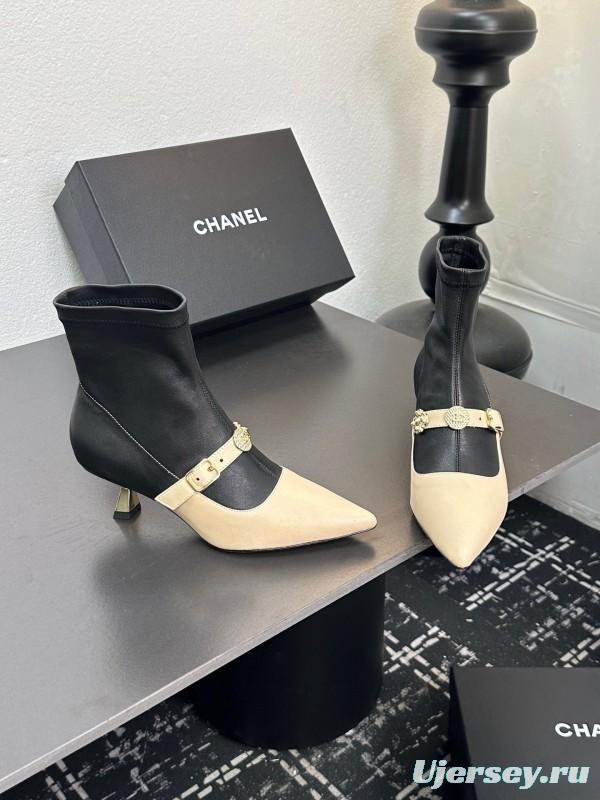 Chanel 2025/SS 24B Autumn Winter New High Heel Bow Sock Boots - LY00380