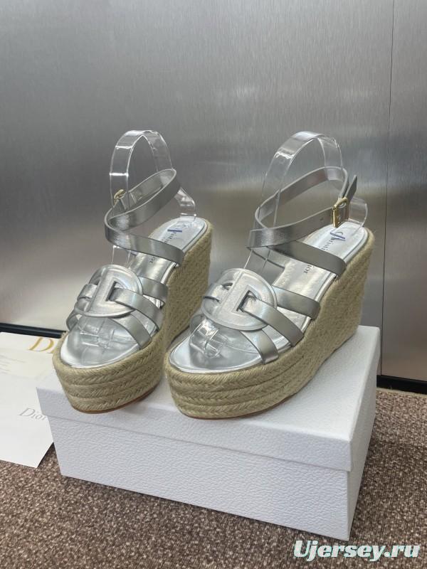 Dior D-Club Jelly Color Hollow Layered Cross Strap Platform High Heel Women's Shoes - KFY00290