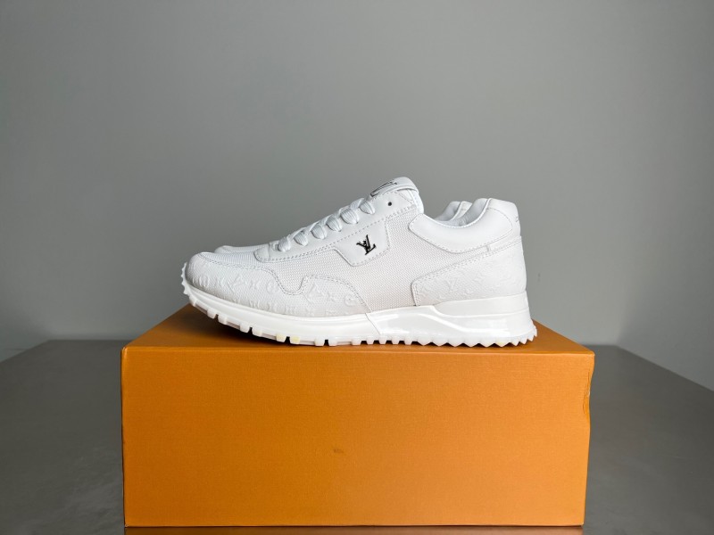 Louis Vuitton Run Away Leather Round Toe Lace-Up Low Top Casual Shoes - YC