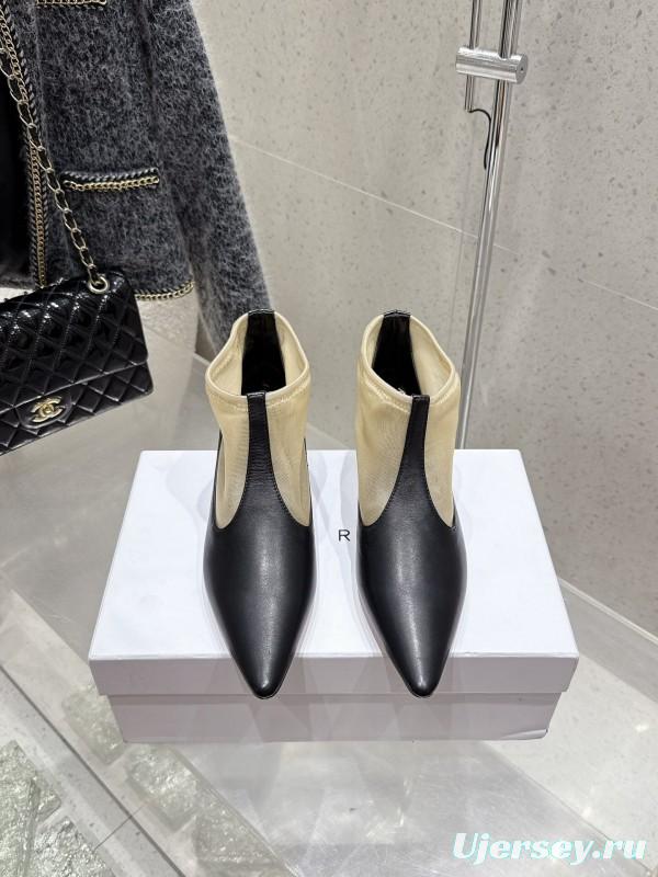 THEROW 2025SS French Retro Simple Style Mesh Kitten Heel Sandals - KFY00320