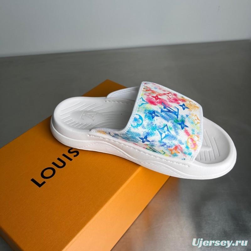 Louis Vuitton Miami Mule Slip-On Sandals with Velcro Strap - YC