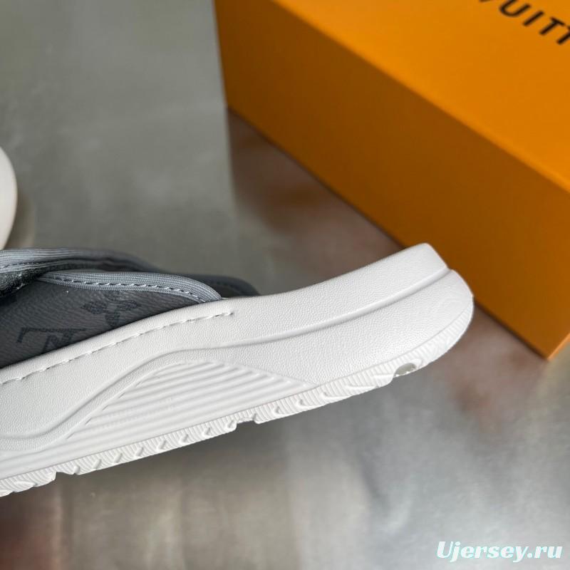 Louis Vuitton Miami Mule Slip-On Sandals with Hook-and-Loop Fastening - YC