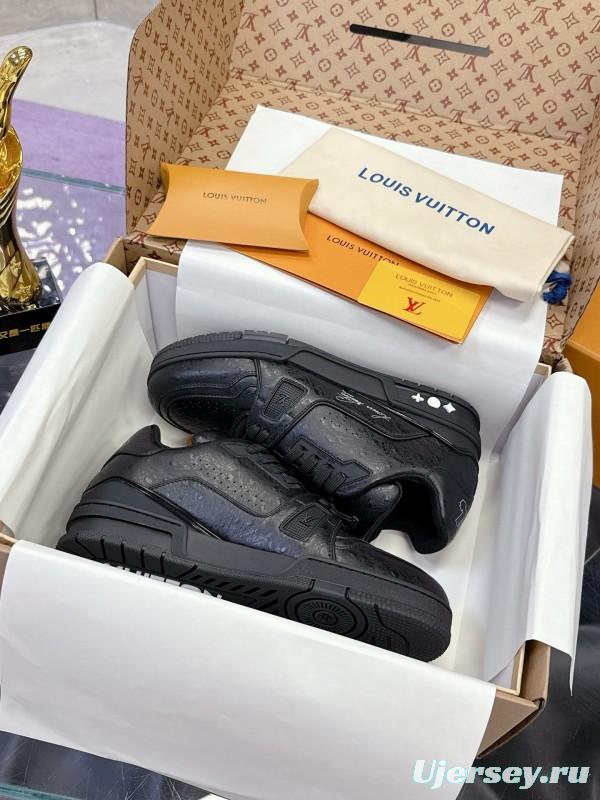 Louis Vuitton LV Trainer Maxi Sneakers Head Calfskin Ostrich Pattern Series - AS00400