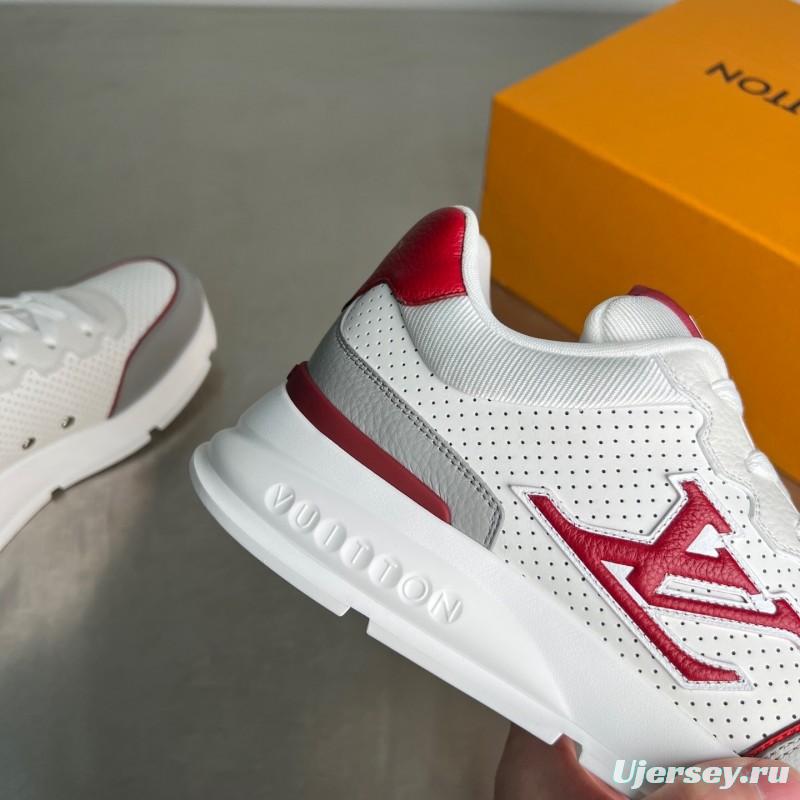 Lv Classic Leather Round Toe Lace-Up Low Top Casual Shoes for Men - YC