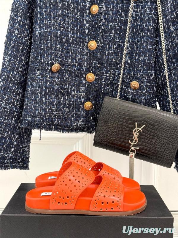 Alaia Spring Summer 2025 Laser-Cut Openwork Casual Sandals - KFY00260