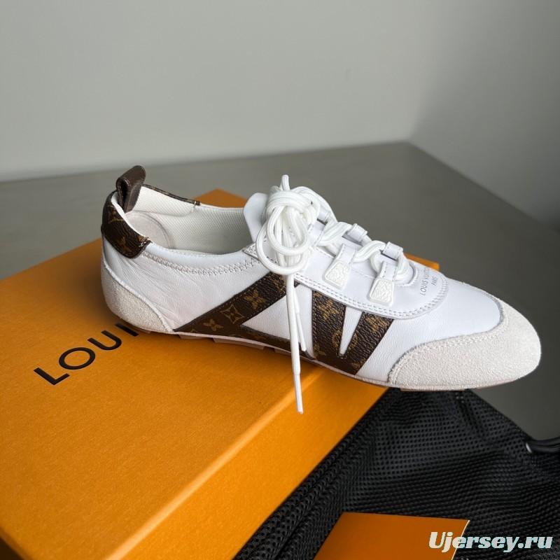 Lv Sneakerina 2025 SS Ballet Round Toe Lace-Up Low Top Lifestyle Casual Shoes - YC
