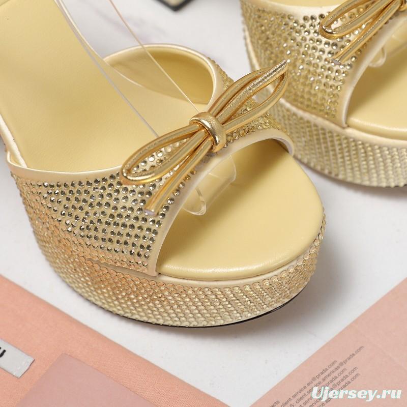 MIUMIU Bling Bling Swarovski Crystal Sandals with 11.5cm Heel - KFY00340