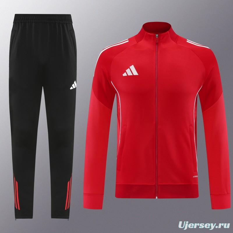 2025 Adidas Red Full Zipper Jacket+Long Pants