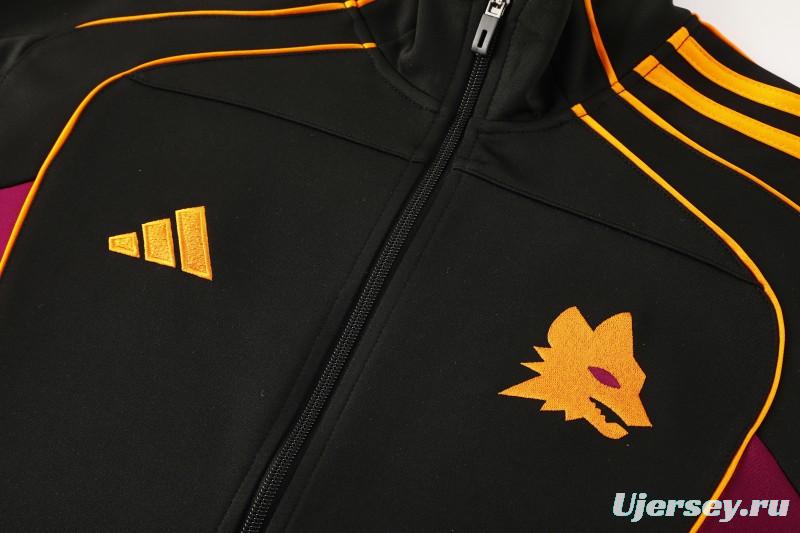 25/26 Roma Black Full Zipper Jacket+Long Pants