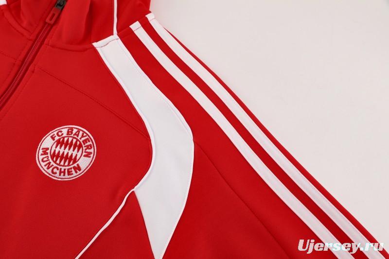 25/26 Bayern Munich Red Full Zipper Jacket+Long Pants